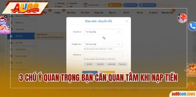 3 chú ý quan trọng bạn cần quan tâm khi nạp tiền