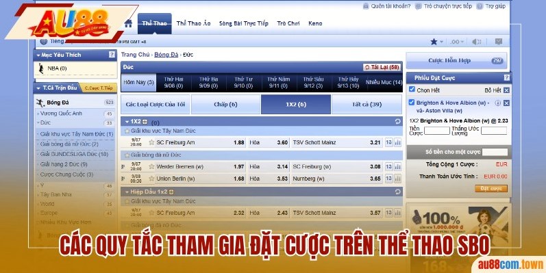 Các quy tắc tham gia đặt cược trên thể thao SBO