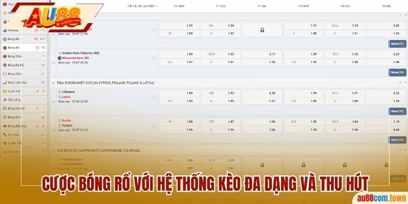 Cược bóng rổ với hệ thống kèo đa dạng và thu hút