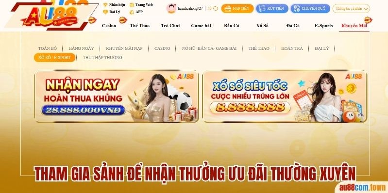 Tham gia sảnh để nhận thưởng khuyến mãi thường xuyên